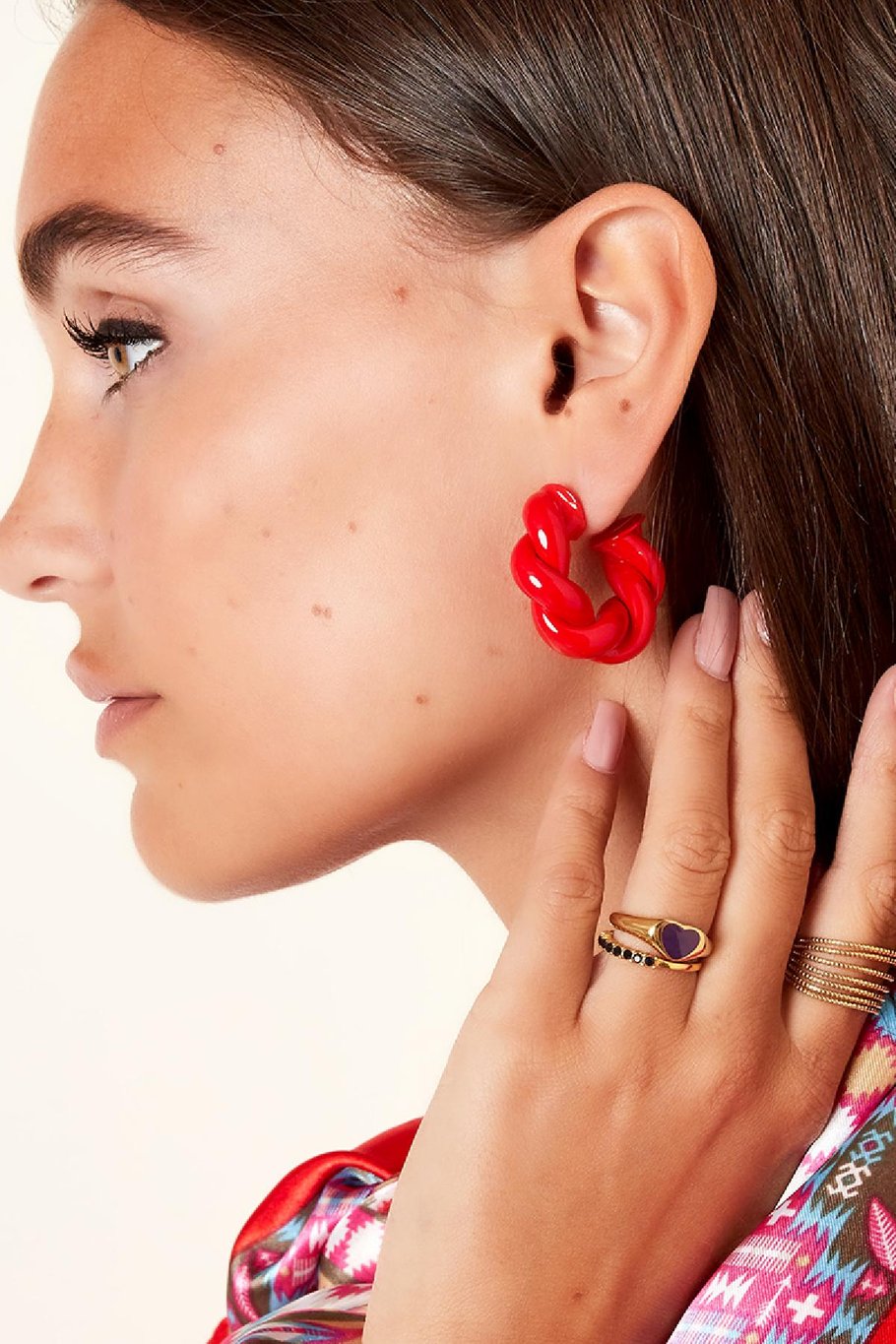 Twist-Ohrringe - #summergirls-Kollektion Rot Kupfer Bild5